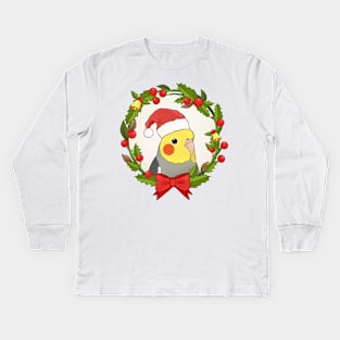 Christmas Cockatiel Kids Long Sleeve T-Shirt